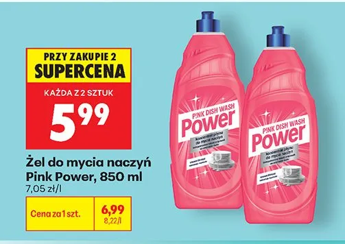 Żel do mycia naczyń Pink Dish Wash Power promocja w Biedronka