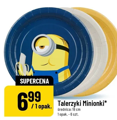 Talerzyki Minionki średnica 18cm promocja w POLOmarket