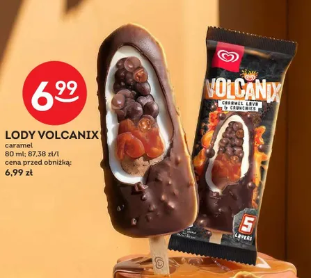 Lody Volcanix caramel promocja w Żabka