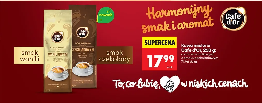 Kawa mielona o smaku czekoladowym promocja w Biedronka
