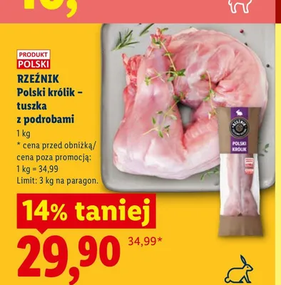 Polski królik tuszka z podrobami Rzeźnik promocja w Lidl