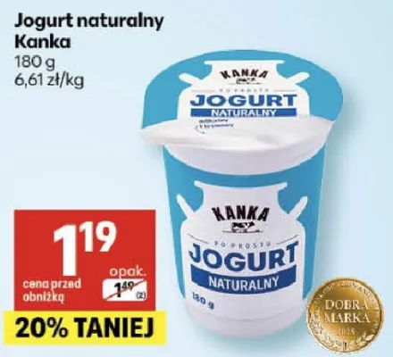 Jogurt naturalny promocja w Delikatesy Centrum