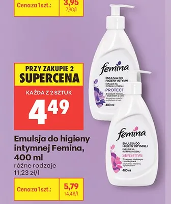 Emulsja do higieny intymnej Femina promocja w Biedronka