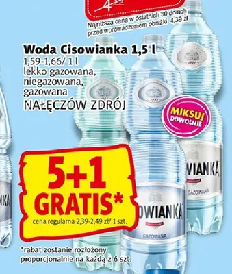 Woda Cisowianka 1,5 l promocja w Prim Market