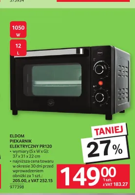 Piekarnik elektryczny Eldom PR120 promocja w Selgros