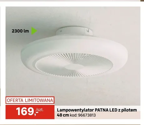 Lampowentylator PATNA LED z pilotem 48 cm promocja w Leroy Merlin