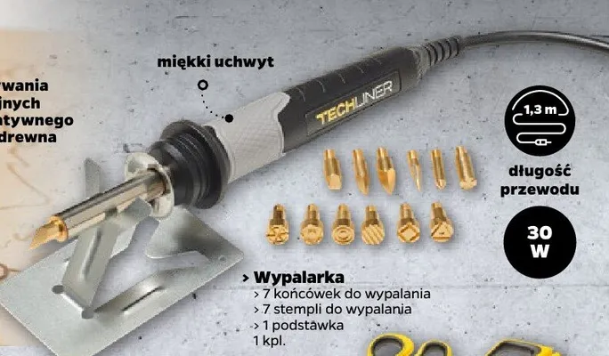 Wypalarka z 7 końcówkami do wypalania, 7 stempli do wypalania i 1 podstawką promocja w Netto