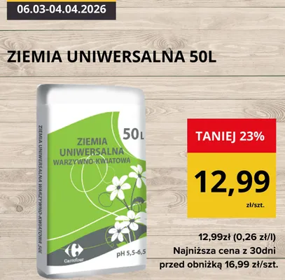 Ziemia uniwersalna warzywno-kwiatowa promocja w Supeco