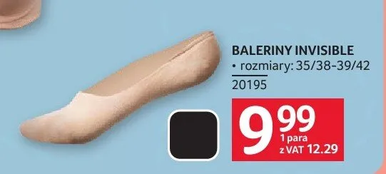 Baleriny damskie Invisible promocja w Selgros