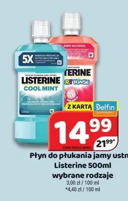 Płyn do płukania jamy ustnej Listerine Cool Mint promocja w Delfin