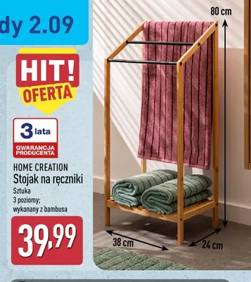Stojak na ręczniki Home Creation promocja w Aldi