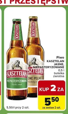 Piwo Kasztelan Niepasteryzowane promocja w Carrefour Express