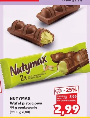 Wafel pistacjowy Nutymax promocja w Kaufland