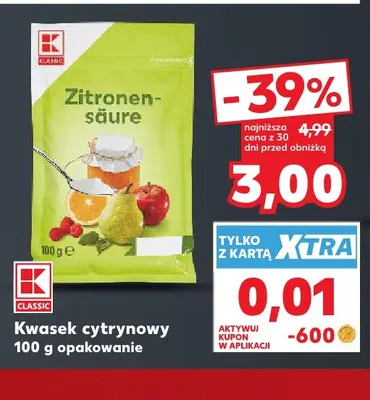 Kwasek cytrynowy K-Classic promocja w Kaufland