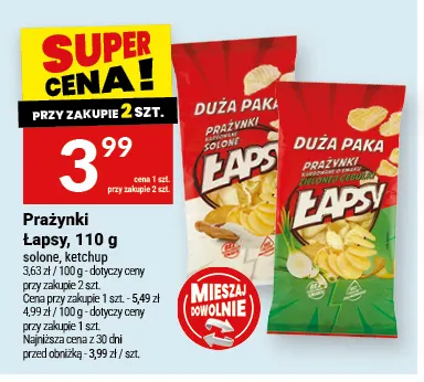 Prażynki Łapsy ketchup promocja w Twój Market