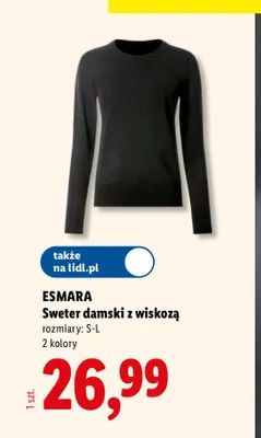 Sweter damski z wiskozą Esmara promocja w Lidl