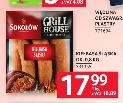 Kiełbasa śląska Sokołów Grill House promocja w Selgros