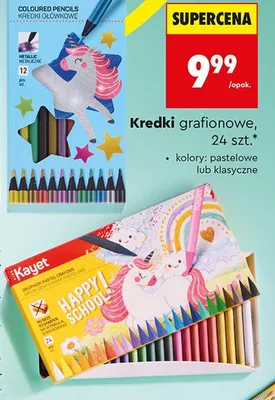 Kredki grafionowe pastelowe Kayet 24-pak promocja w Biedronka