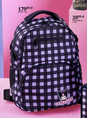 Plecak Kuromi fioletowy w kratkę promocja w Empik