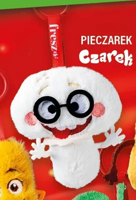 Brelok maskotka Pieczarek Czarek Freszaki promocja w Kaufland