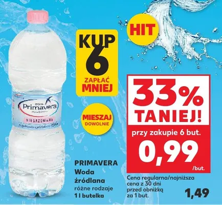 Woda źródlana różne rodzaje promocja w Kaufland
