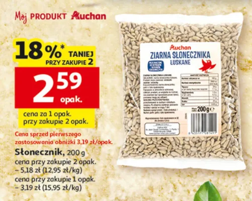 Słonecznik 200 g promocja w Auchan
