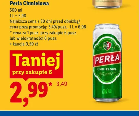 Piwo Perła Chmielowa promocja w Lidl