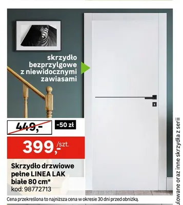 Skrzydło drzwiowe pełne LINEA LAK białe promocja w Leroy Merlin