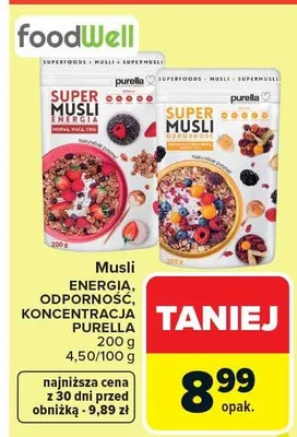 Musli 6 rodzajów, odporność, koncentracja, purella promocja w Carrefour