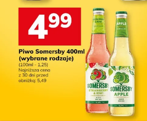 Piwo Somersby strawberry & kiwi promocja w Hitpol