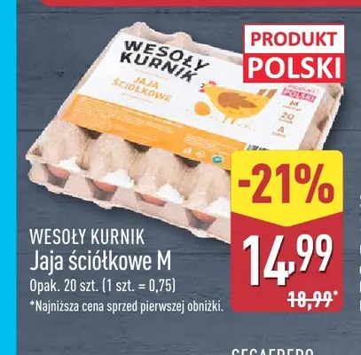 Jajka kurze ściółkowe M Wesoły Kurnik promocja w Aldi
