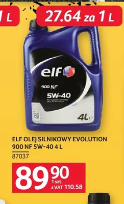 Olej silnikowy Evolution 900 Nf 5W-40 Elf promocja w Selgros
