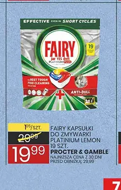 Kapsułki do zmywarki Fairy Platinum Lemon promocja w Wafelek