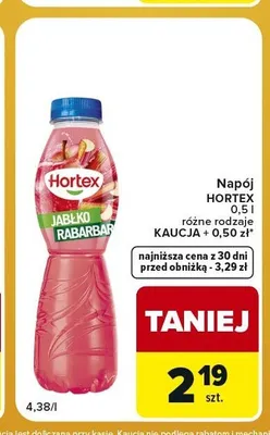 Napój Hortex jabłko rabarbar promocja w Carrefour Express