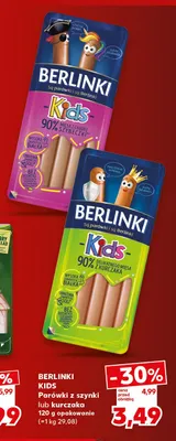 Parówki z szynki Berlinki Kids promocja w Kaufland