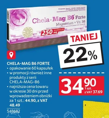 Suplement diety Chela-Mag B6 Forte Olimp promocja w Selgros