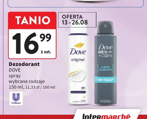 Dezodorant spray Dove Original promocja w Intermarche