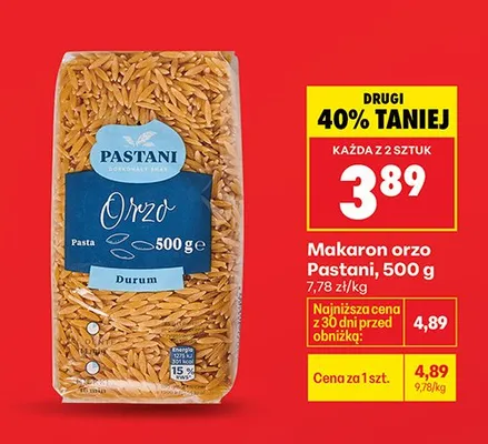 Makaron orzo durum promocja w Biedronka