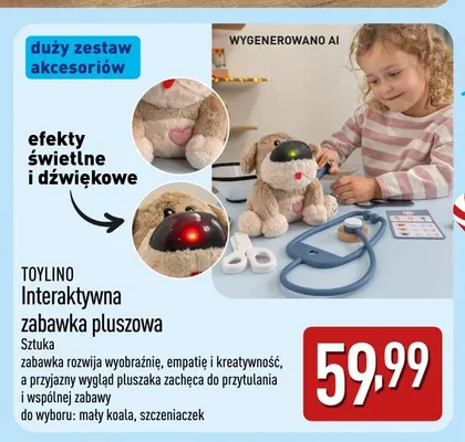 Interaktywna zabawka pluszowa mały koala Toylino promocja w Aldi