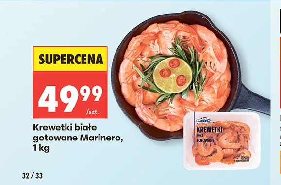 Krewetki białe gotowane Marinero promocja w Biedronka