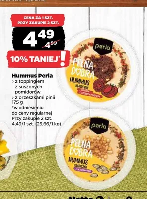 Hummus z orzeszkami pinii Perla promocja w Netto