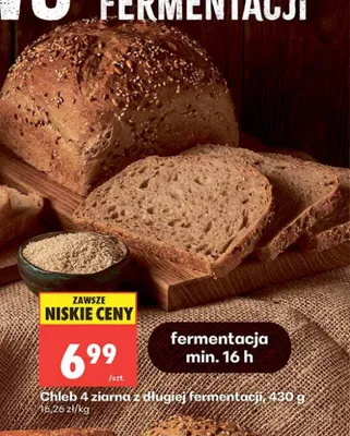 Chleb 4 ziarna z długiej fermentacji promocja w Biedronka