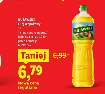 Olej rzepakowy Kujawski promocja w Lidl
