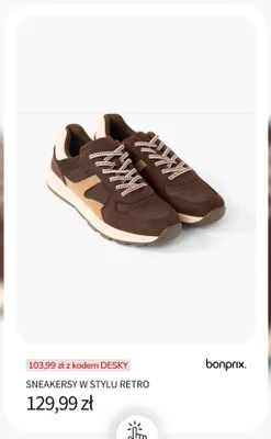 Sneakersy w stylu retro Bonprix promocja w bonprix