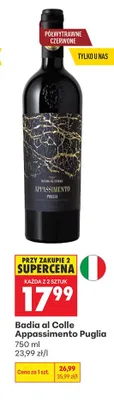 Wino czerwone Badia al Colle Appassimento Puglia promocja w Biedronka