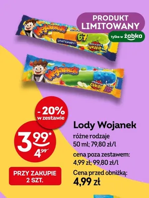 Lody Wojanek promocja w Żabka