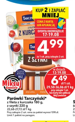 Parówki z szynki Tarczyński promocja w LEWIATAN