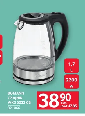 Czajnik elektryczny Bomann Wks 6032 Cb 1,7 l promocja w Selgros