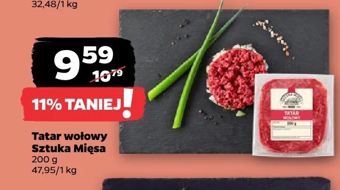 Tatar wołowy Sztuka Mięsa promocja w Netto