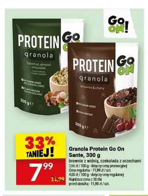 Granola Protein Go On Sante czekolada z orzechami promocja w Twój Market